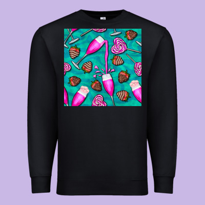Valentines Day Champagne And Strawberry Premium Sweatshirt Designed By Bundleandbundleshop