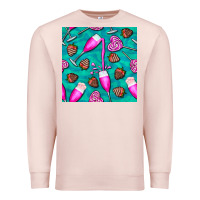 Pale Pink valentines day champagne and strawberry Premium Sweatshirt - BundleAndBundleShop