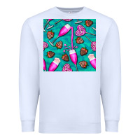 White valentines day champagne and strawberry Premium Sweatshirt - BundleAndBundleShop