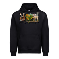 Black Peace Love Saanen Goats Urban Hoodie - LillyAllenDesigns