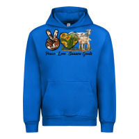 Cobalt Peace Love Saanen Goats Urban Hoodie - LillyAllenDesigns
