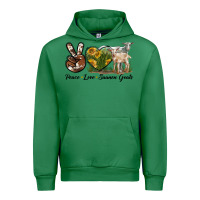 Emerald Peace Love Saanen Goats Urban Hoodie - LillyAllenDesigns