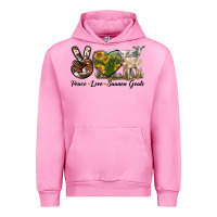 Fuchsia Pink Peace Love Saanen Goats Urban Hoodie - LillyAllenDesigns