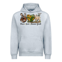 Heather Grey Peace Love Saanen Goats Urban Hoodie - LillyAllenDesigns
