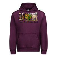 Mauve Wine Peace Love Saanen Goats Urban Hoodie - LillyAllenDesigns