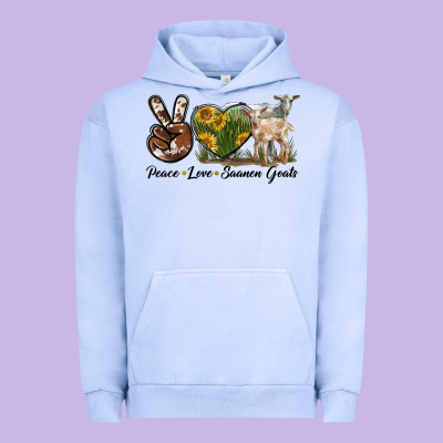 Peace Love Saanen Goats Urban Hoodie Designed By Lillyallendesigns