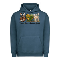 Pigment Midnight Navy Peace Love Saanen Goats Urban Hoodie - LillyAllenDesigns