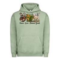 Pigment Oil Green Peace Love Saanen Goats Urban Hoodie - LillyAllenDesigns