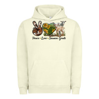 Pigment Pistachio Peace Love Saanen Goats Urban Hoodie - LillyAllenDesigns