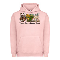 Pigment Salmon Peace Love Saanen Goats Urban Hoodie - LillyAllenDesigns