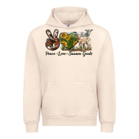 Sandshell Peace Love Saanen Goats Urban Hoodie - LillyAllenDesigns