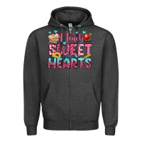 Charcoal Heather i teach sweet hearts olivia Zipper Hoodie - OliviaCreatesArt