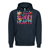 Navy i teach sweet hearts olivia Zipper Hoodie - OliviaCreatesArt