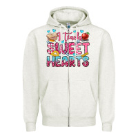 Oatmeal Heather i teach sweet hearts olivia Zipper Hoodie - OliviaCreatesArt