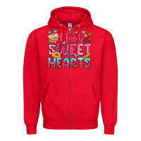 Red i teach sweet hearts olivia Zipper Hoodie - OliviaCreatesArt