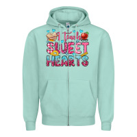Seafoam i teach sweet hearts olivia Zipper Hoodie - OliviaCreatesArt