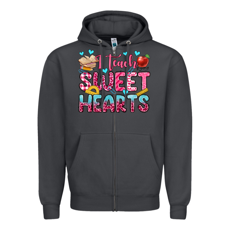 I Teach Sweet Hearts Olivia Zipper Hoodie by OliviaCreatesArt | Teevron
