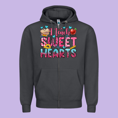 I Teach Sweet Hearts Olivia Zipper Hoodie Designed By Oliviacreatesart