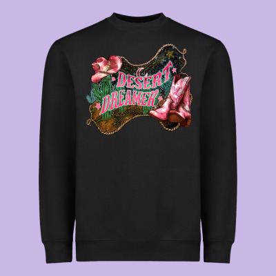 Desert Dreamer Cowgirl Boots Hat Heavyweight Sweatshirt Designed By Howdyjamesfarm