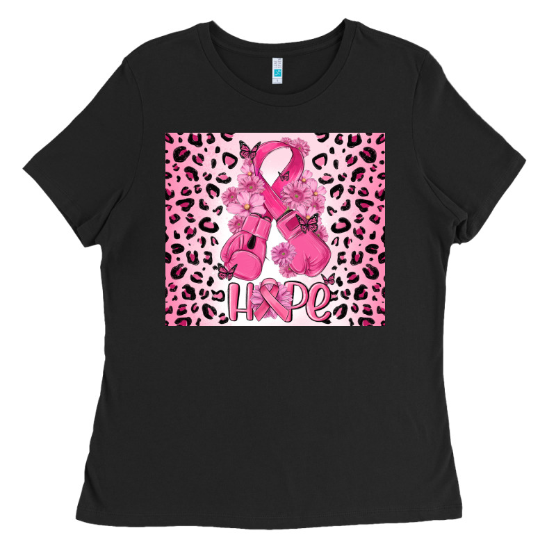 Breast Cancer With Boxing Gloves Ladies Tee by MaliasSmallBusiness | Teevron