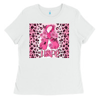 White breast cancer with boxing gloves Ladies Tee - MaliasSmallBusiness