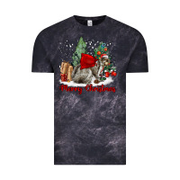Cloud Black Merry Christmas Gray Squirrel Vintage Tee - LillyAllenDesigns