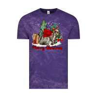 Cloud Purple Merry Christmas Gray Squirrel Vintage Tee - LillyAllenDesigns