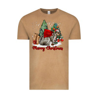 Vintage Camel Merry Christmas Gray Squirrel Vintage Tee - LillyAllenDesigns