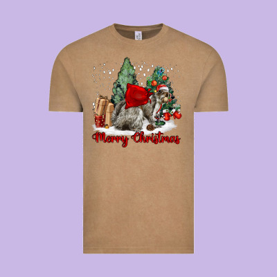 Merry Christmas Gray Squirrel Vintage Tee Designed By Lillyallendesigns