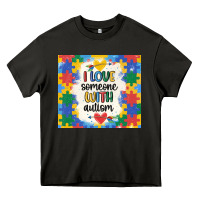 Asphalt ı love someone with autism Heavy Core Tee - MaliasSmallBusiness