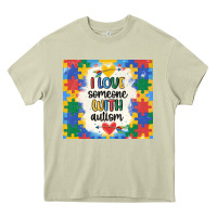 Mossy ı love someone with autism Heavy Core Tee - MaliasSmallBusiness