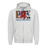 Dove Grey emt emergency medical technician Zipper Hoodie - OliviaCreatesArt