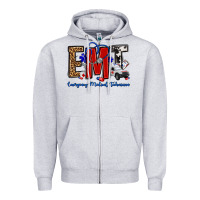 Heather Grey emt emergency medical technician Zipper Hoodie - OliviaCreatesArt