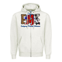 Oatmeal Heather emt emergency medical technician Zipper Hoodie - OliviaCreatesArt