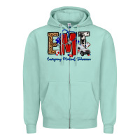 Seafoam emt emergency medical technician Zipper Hoodie - OliviaCreatesArt