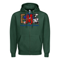 Sports Green emt emergency medical technician Zipper Hoodie - OliviaCreatesArt