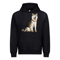Black Alaskan Malamute Dog Urban Hoodie - LillyAllenDesigns