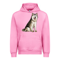 Fuchsia Pink Alaskan Malamute Dog Urban Hoodie - LillyAllenDesigns