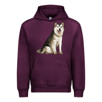 Mauve Wine Alaskan Malamute Dog Urban Hoodie - LillyAllenDesigns