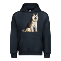 Navy Alaskan Malamute Dog Urban Hoodie - LillyAllenDesigns