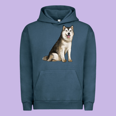 Alaskan Malamute Dog Urban Hoodie Designed By Lillyallendesigns
