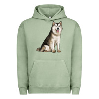 Pigment Oil Green Alaskan Malamute Dog Urban Hoodie - LillyAllenDesigns