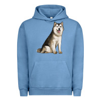 Pigment Pebble Blue Alaskan Malamute Dog Urban Hoodie - LillyAllenDesigns