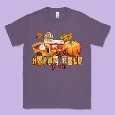 Happy Fall Y'all Classic Tee Designed By Lillyallendesigns