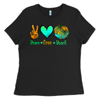 Black peace love beach Ladies Tee - Jasminsmagicworld