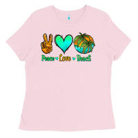 Bubblegum Pink peace love beach Ladies Tee - Jasminsmagicworld