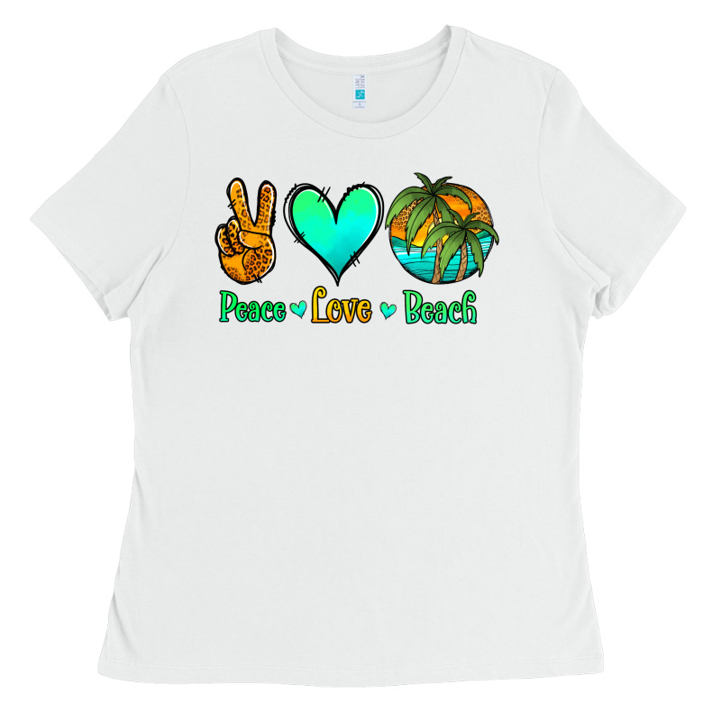 Peace Love Beach Ladies Tee by Jasminsmagicworld | Teevron
