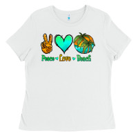 White peace love beach Ladies Tee - Jasminsmagicworld