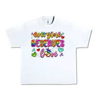 White everyone deserves love Urban Heavy Tee - Artiststas