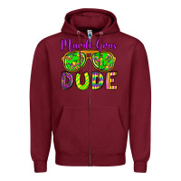Burgundy mardi gras dude olivia Zipper Hoodie - OliviaCreatesArt